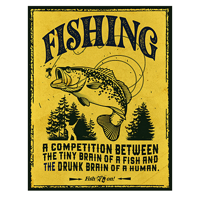 Fish On Tin Sign   