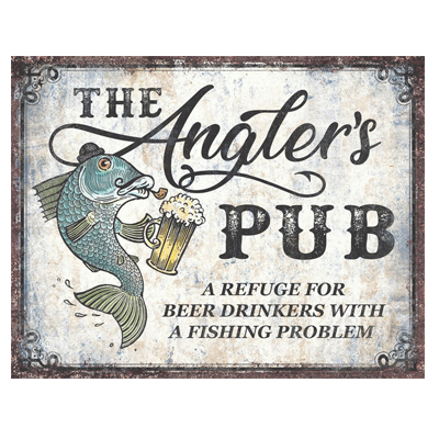 Anglers Pub Tin Sign