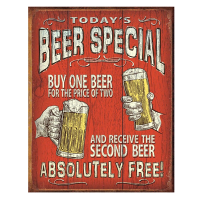  Today's Beer Special Tin Sign