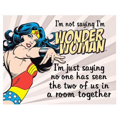 DC Wonder Woman Same Room Tin Sign