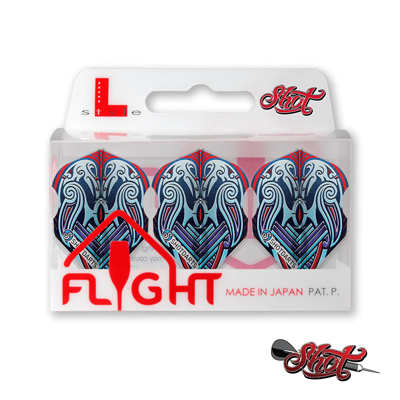 Shot L-Style EZ L3 Small Standard Shape Viking Raven Blue Dart Flight Set 