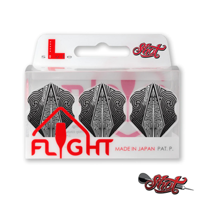 Shot L-Style EZ L1 Standard Shape Odin's Spear Black Dart Flight Set  