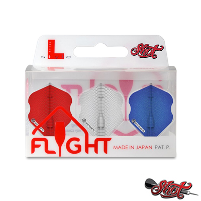 Shot L-Style EZ L1 Standard Shape Americana Gator Mixed (1 Flight each Red, White, Blue) Dart Flight Set   