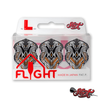 Shot L-Style EZ L3 Small Standard Shape Viking Raven Black Dart Flight Set 