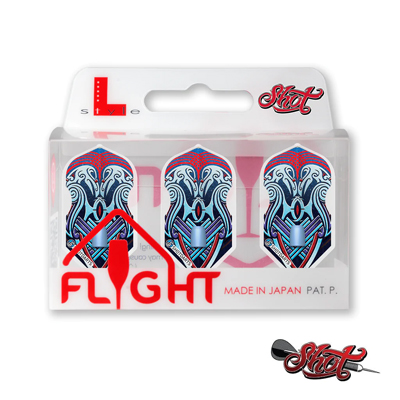 Shot L-Style L6 Slim Shape Raven Blue Dart Flight Set 