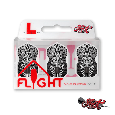 Shot L-Style L6 Slim Shape Odin's Spear Black Dart Flight Set 