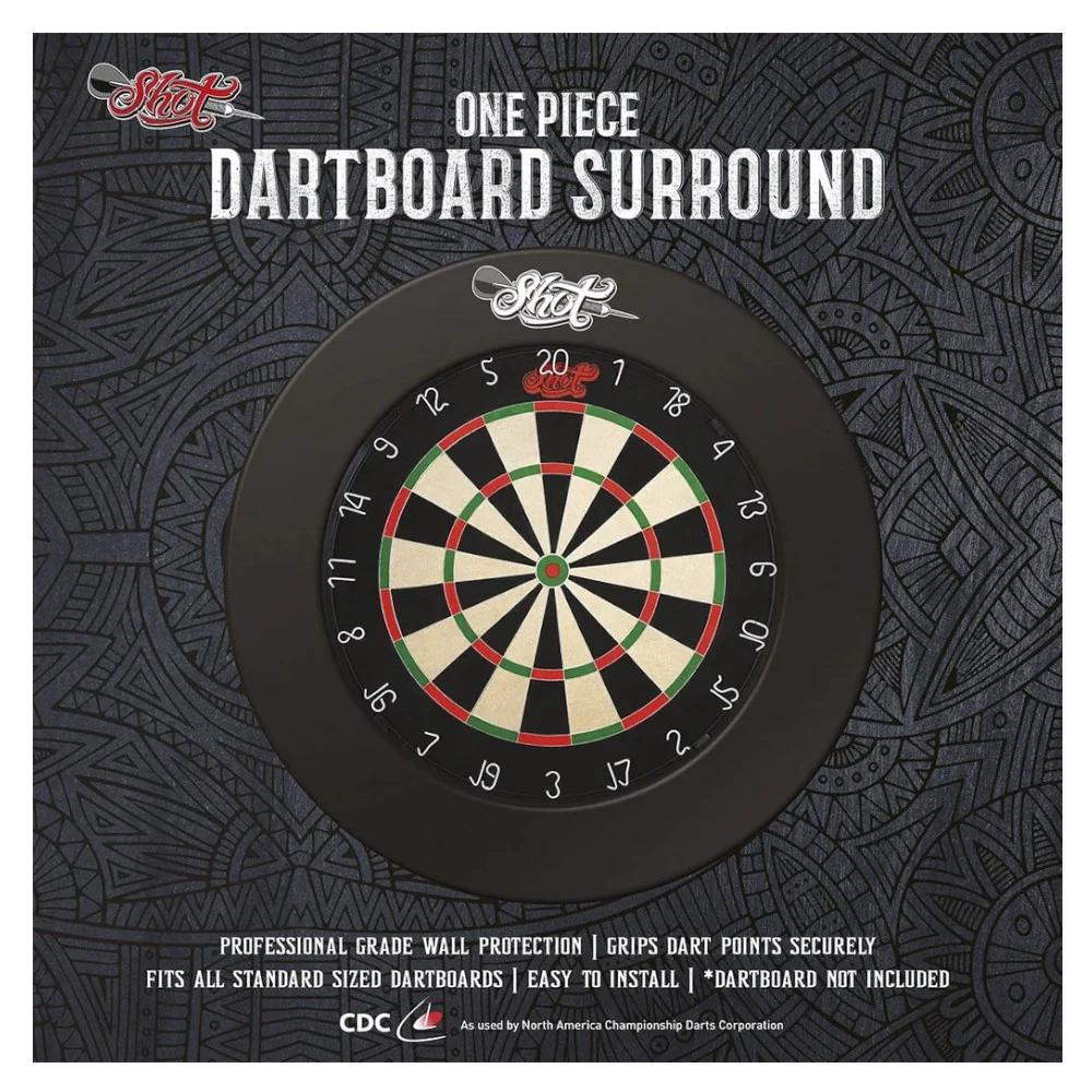 Shot 1 Piece Dartboard Surround - Black