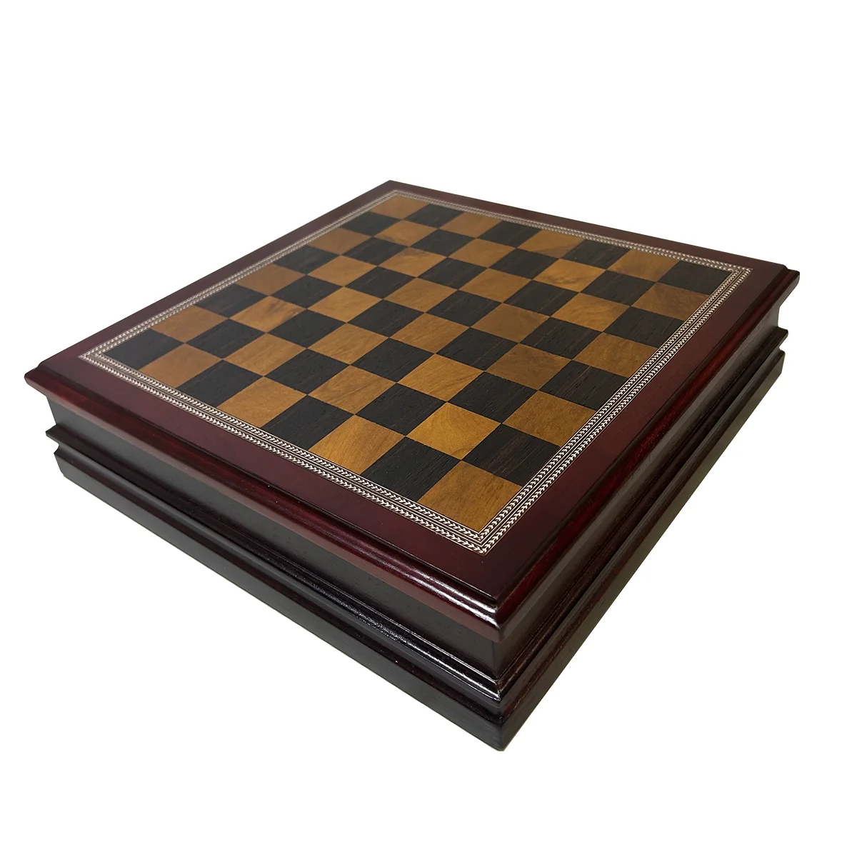 Classic 12in Inlaid Burl Wood Chess Set