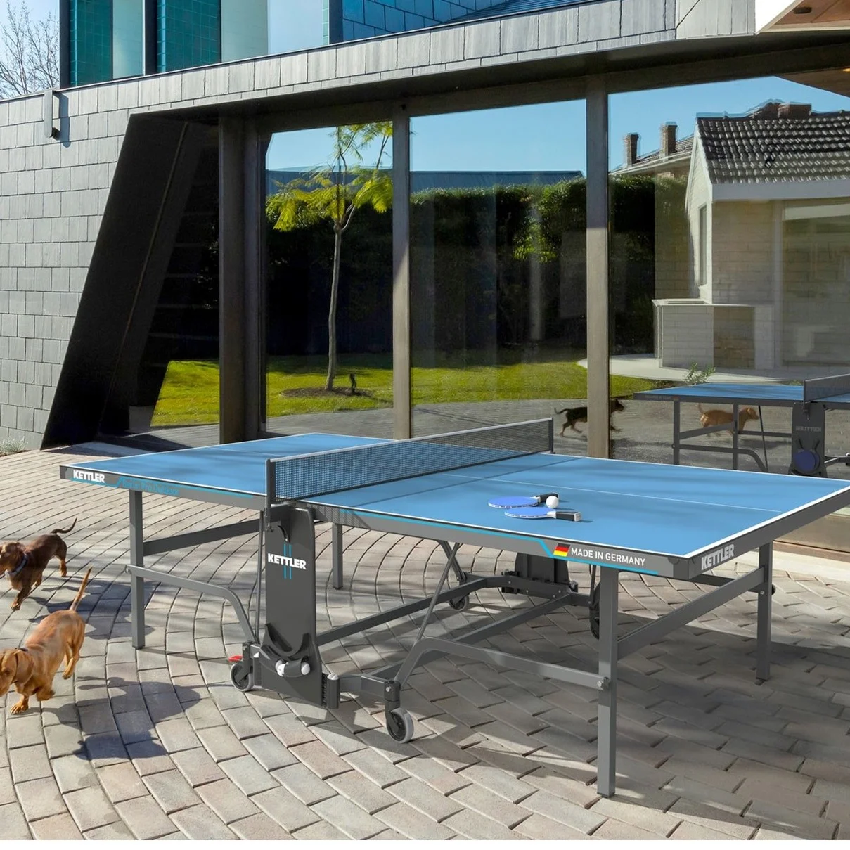 Kettler Berlin Pro Outdoor Table Tennis - Blue