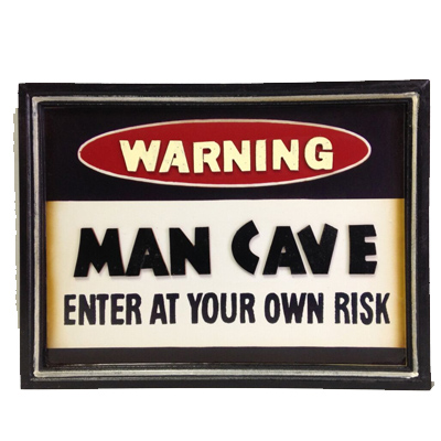 Man Cave Warning Wooden Bar Sign