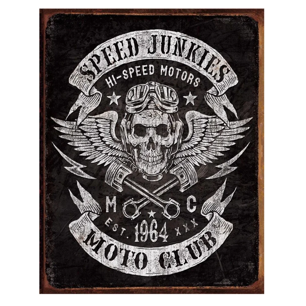 Speed Junkies- Rectangular Tin Sign