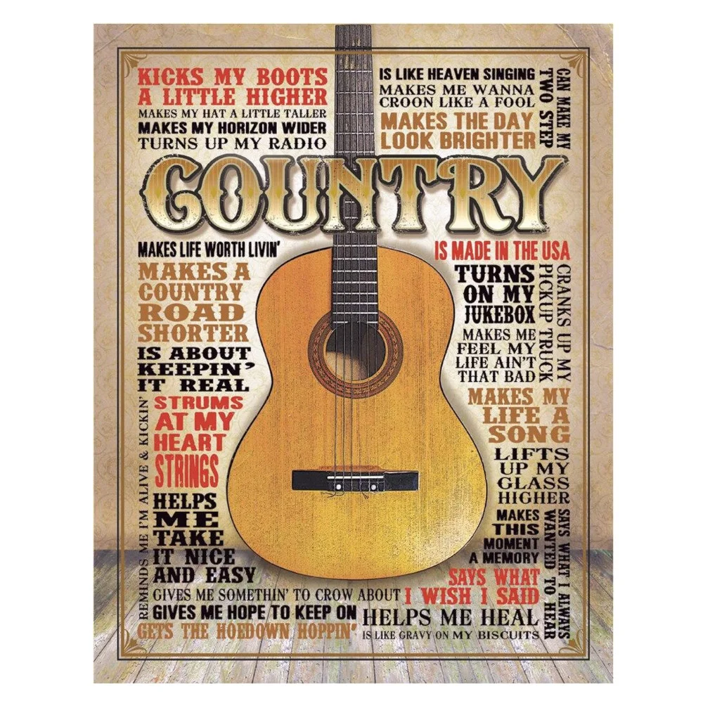 Country - Made in America - Rectangular Tin Sign