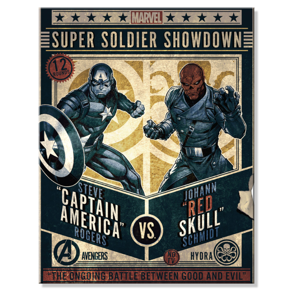 Captain America vs Red Skull - Rectangular Tin Sign