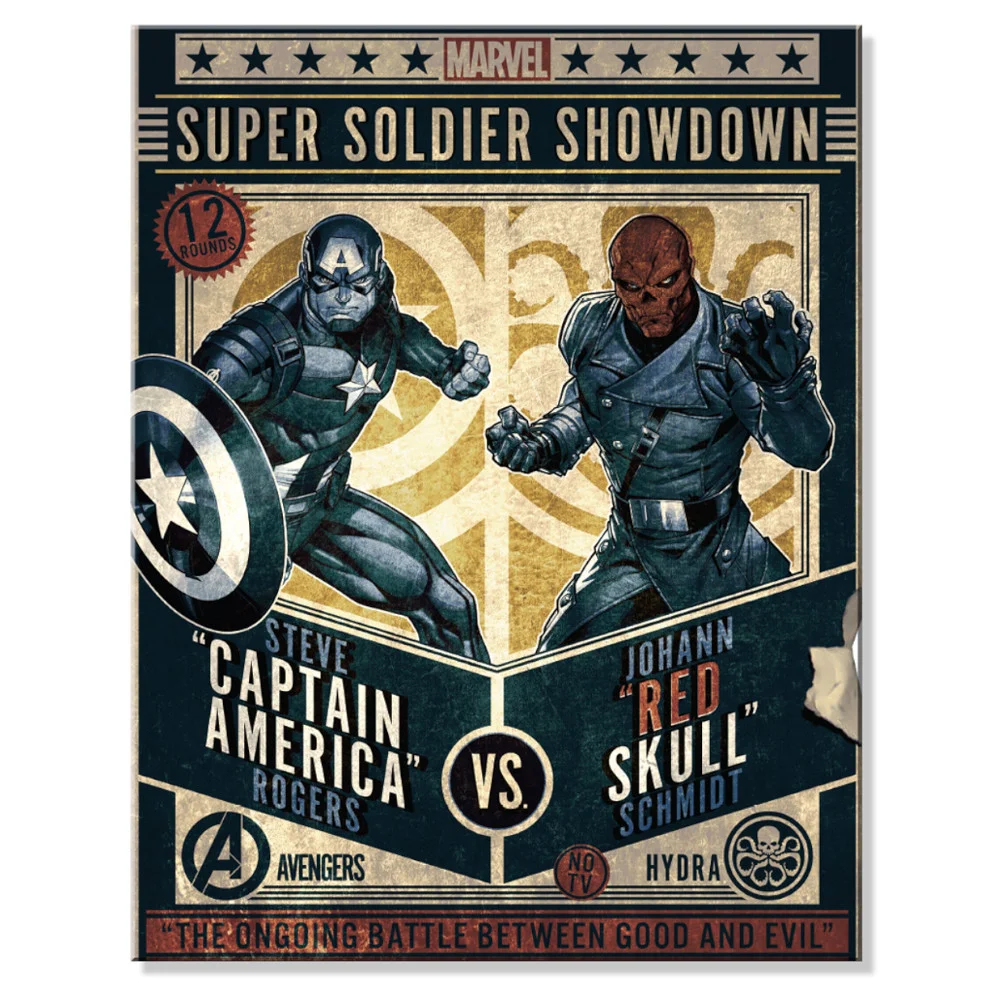 Captain America vs Red Skull - Rectangular Tin Sign