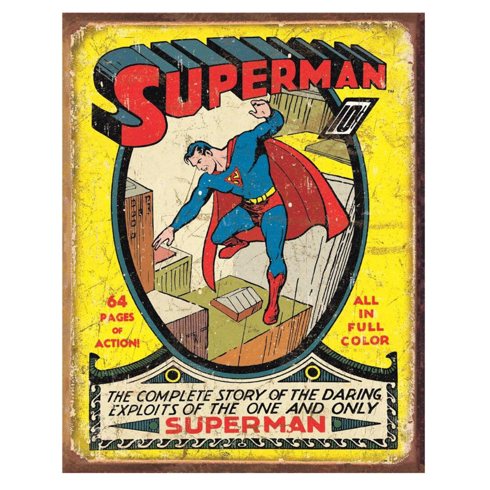 Superman No1 Cover - Rectangular Tin Sign