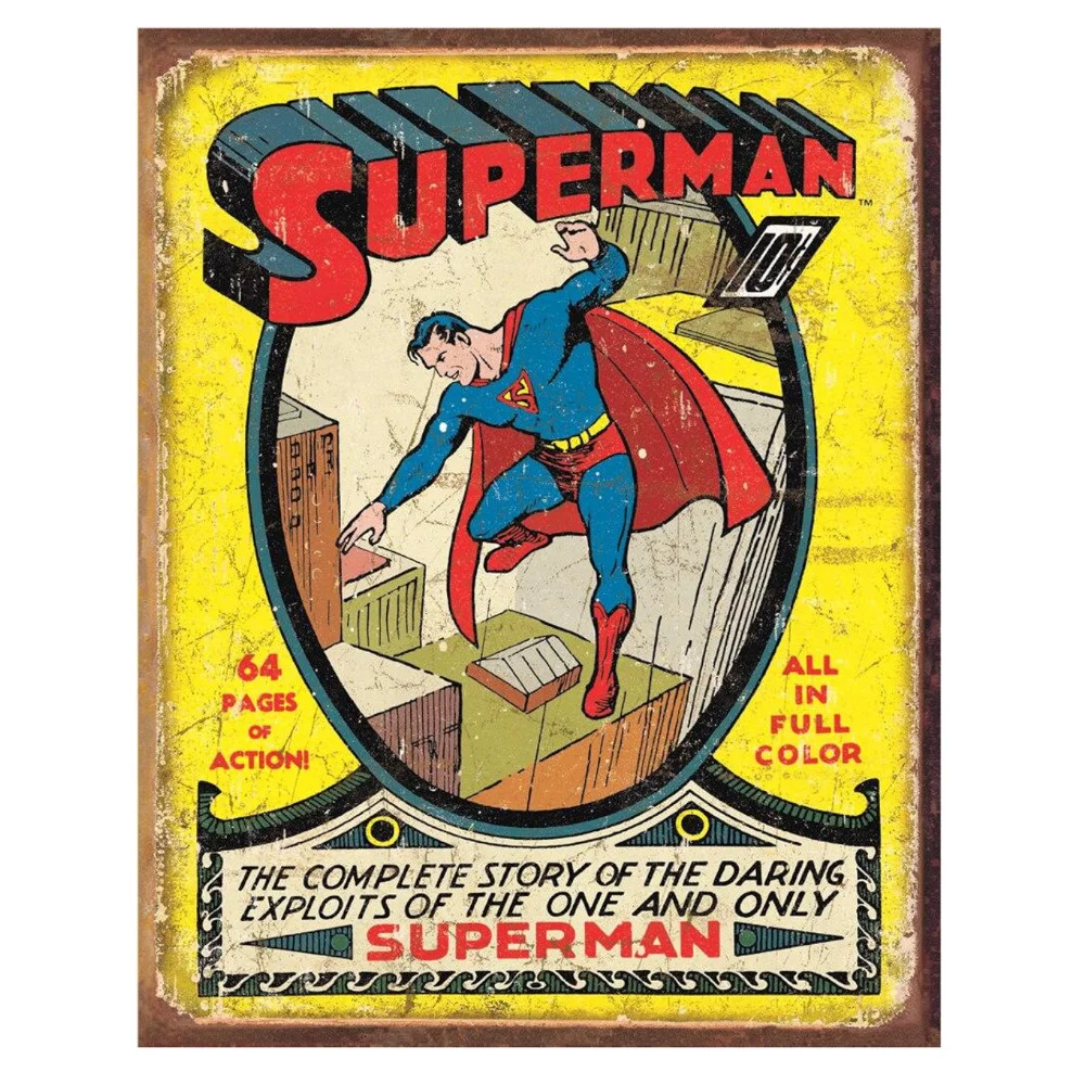 Superman No1 Cover - Rectangular Tin Sign