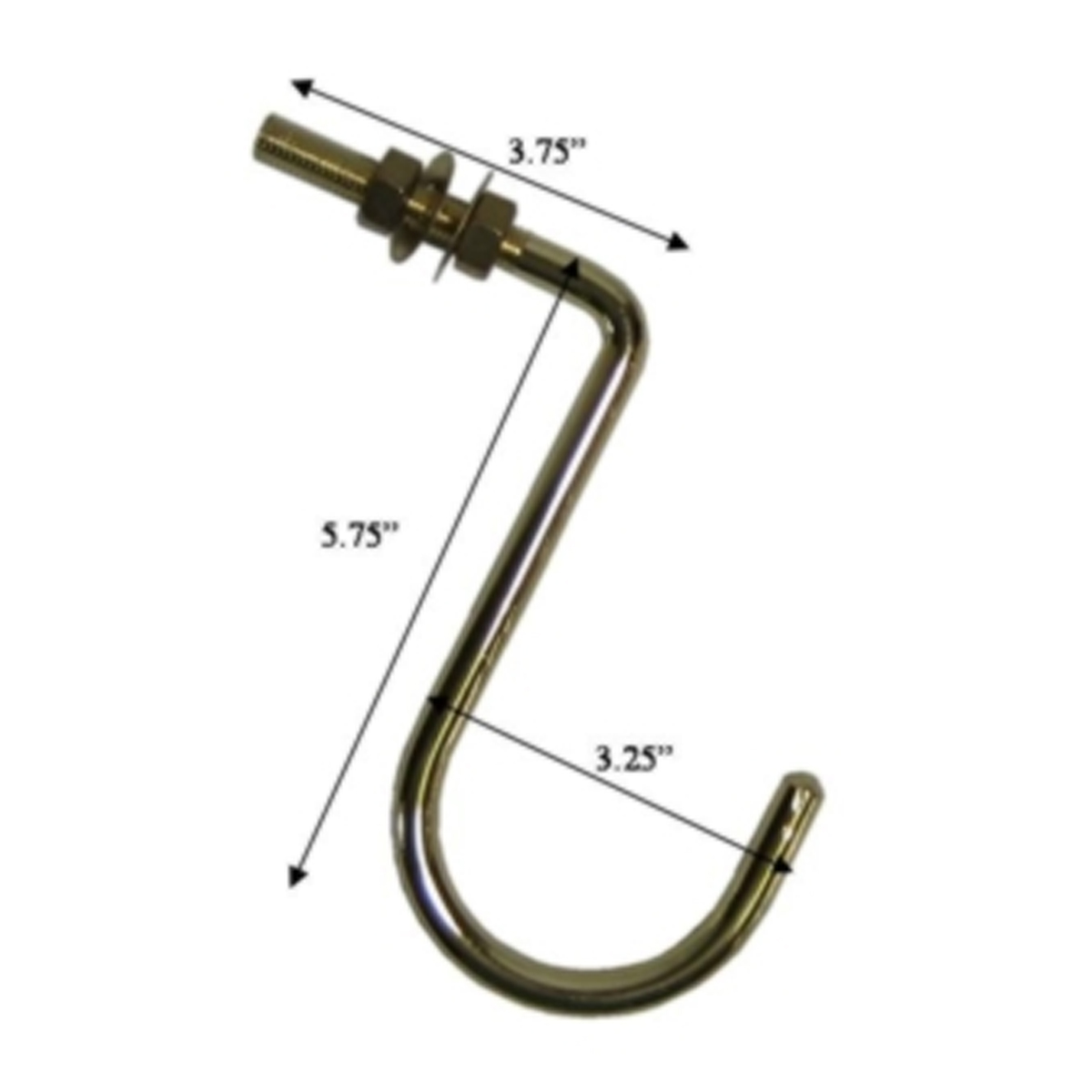 Bolt Thru Frame Brass Hook