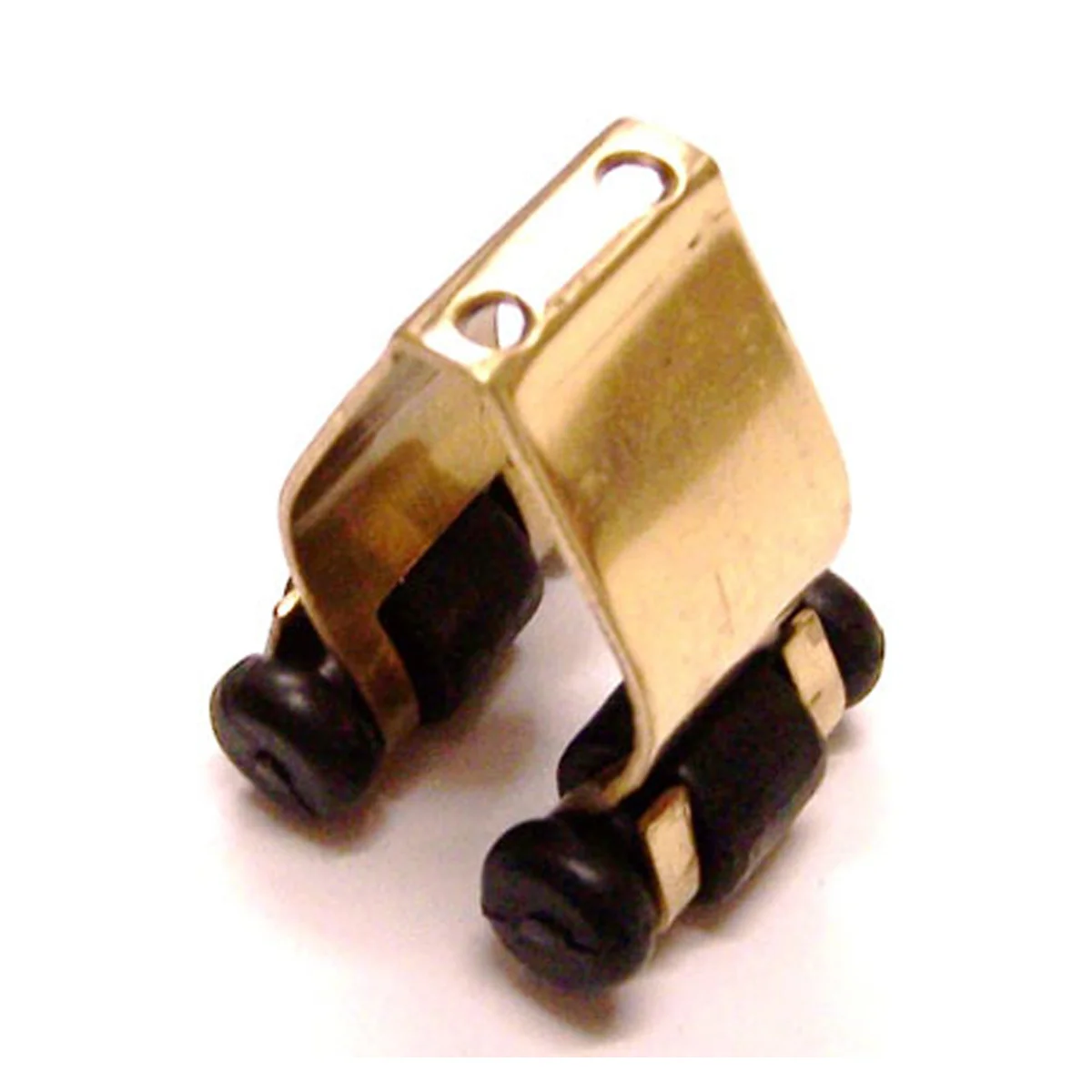Metal Cue Rack Clip with Plastic Rollers - Brass