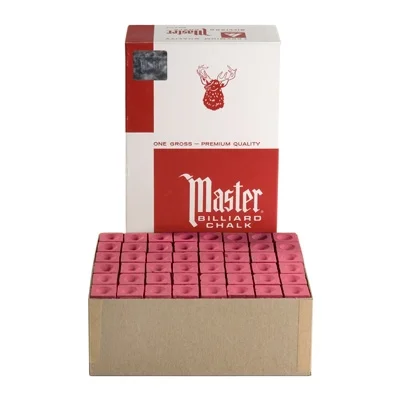 Master Chalk Red Cue Chalk - 144 Box