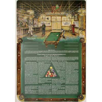 Pool Rules Plaque Mounted Picture