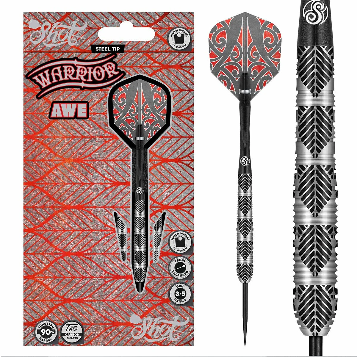 Shot Warrior Awe 90% Tungsten Steel Tip Dart Set