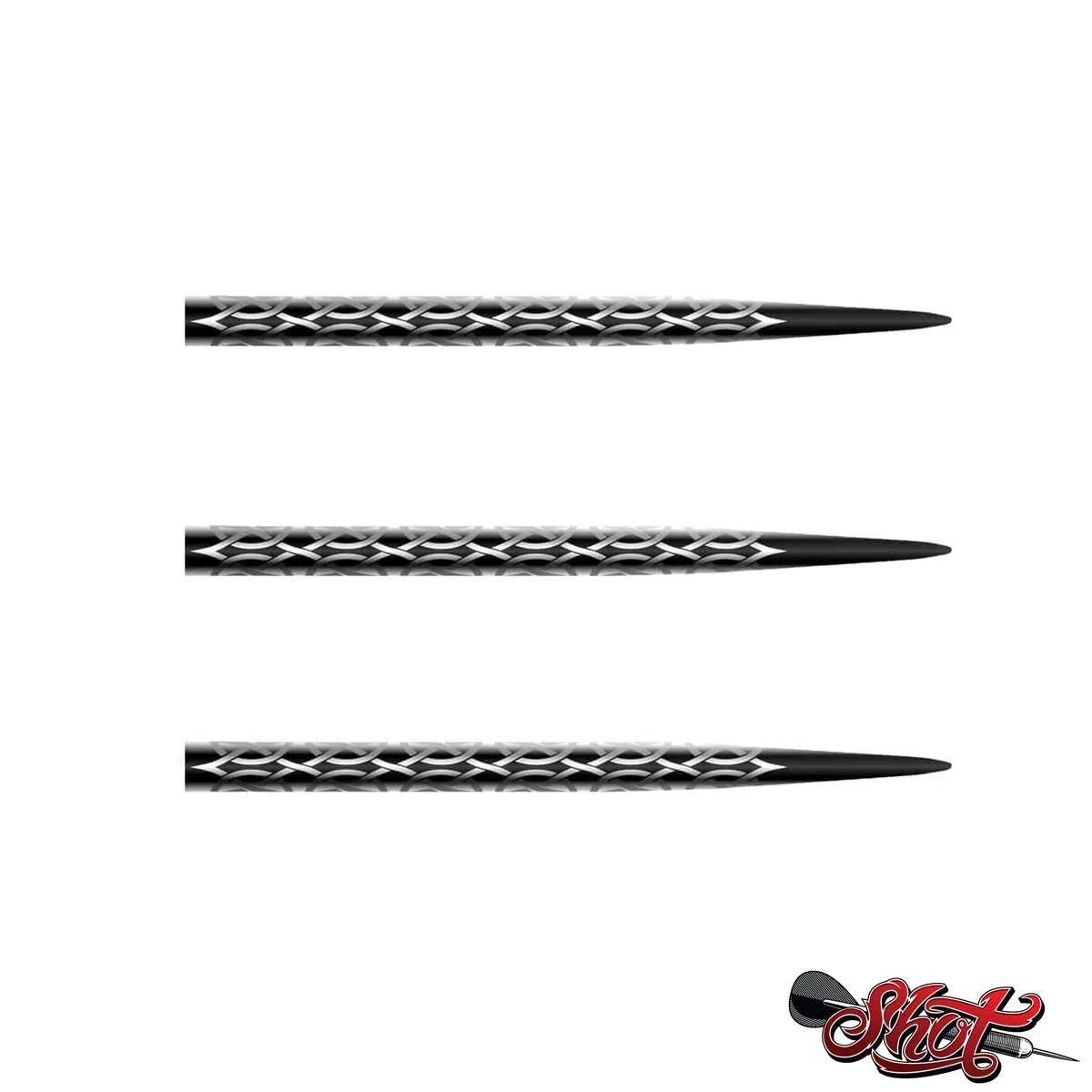 Shot Celt Steel-Tip Engraved Dart Points - Black