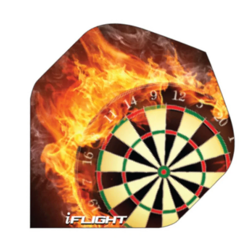 I-Flight Dart Board with Flames set of 3 Flights