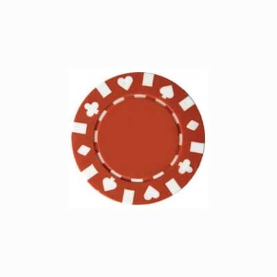 Roll of 50 13.5 Gram Double Suited Red Poker Chips