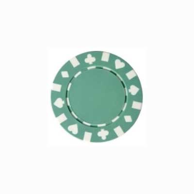 Roll of 50 13.5 Gram Double Suited Green Poker Chips