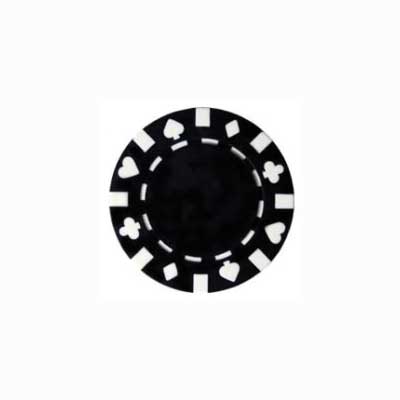Roll of 50 13.5 Gram Double Suited Black Poker Chips