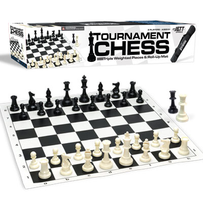 Jett Tournament Roll-up Triple Weighted Chess Set: Triple Weighted Staunton Pieces with Travel Bag