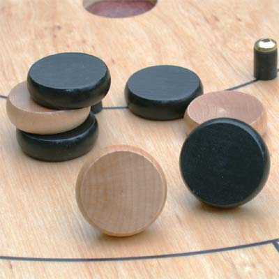 Crokinole and Checker Replacement Disk Set - black and natural