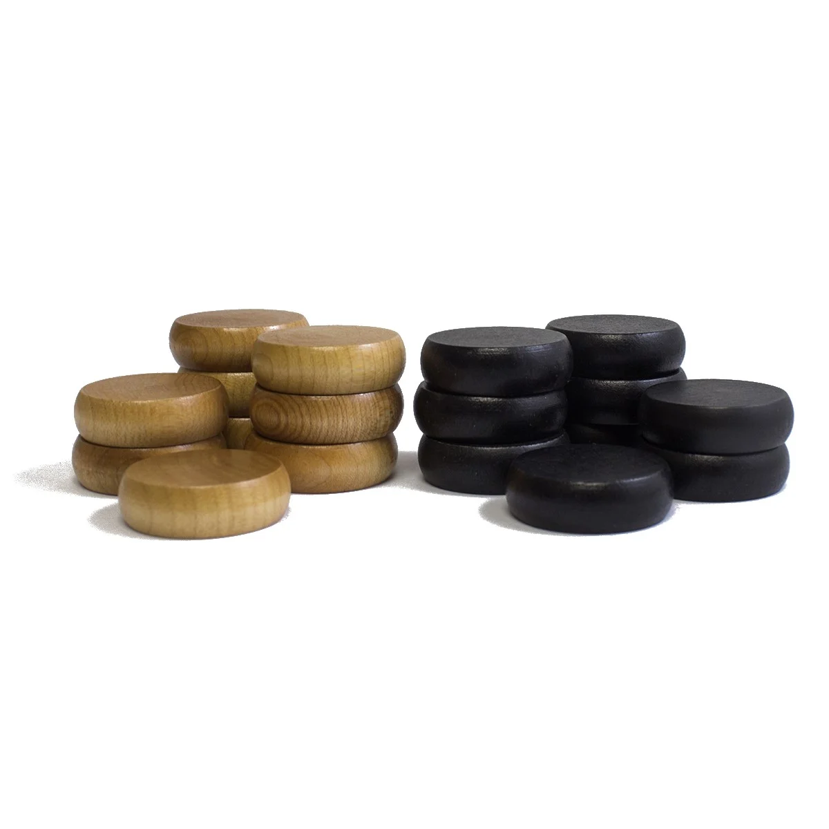 Crokinole and Checker Pieces for Competition Boards - black and natural