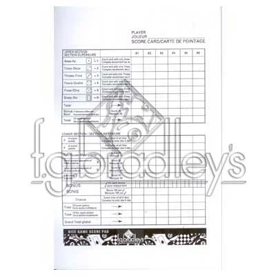 Dice Game Scorepads