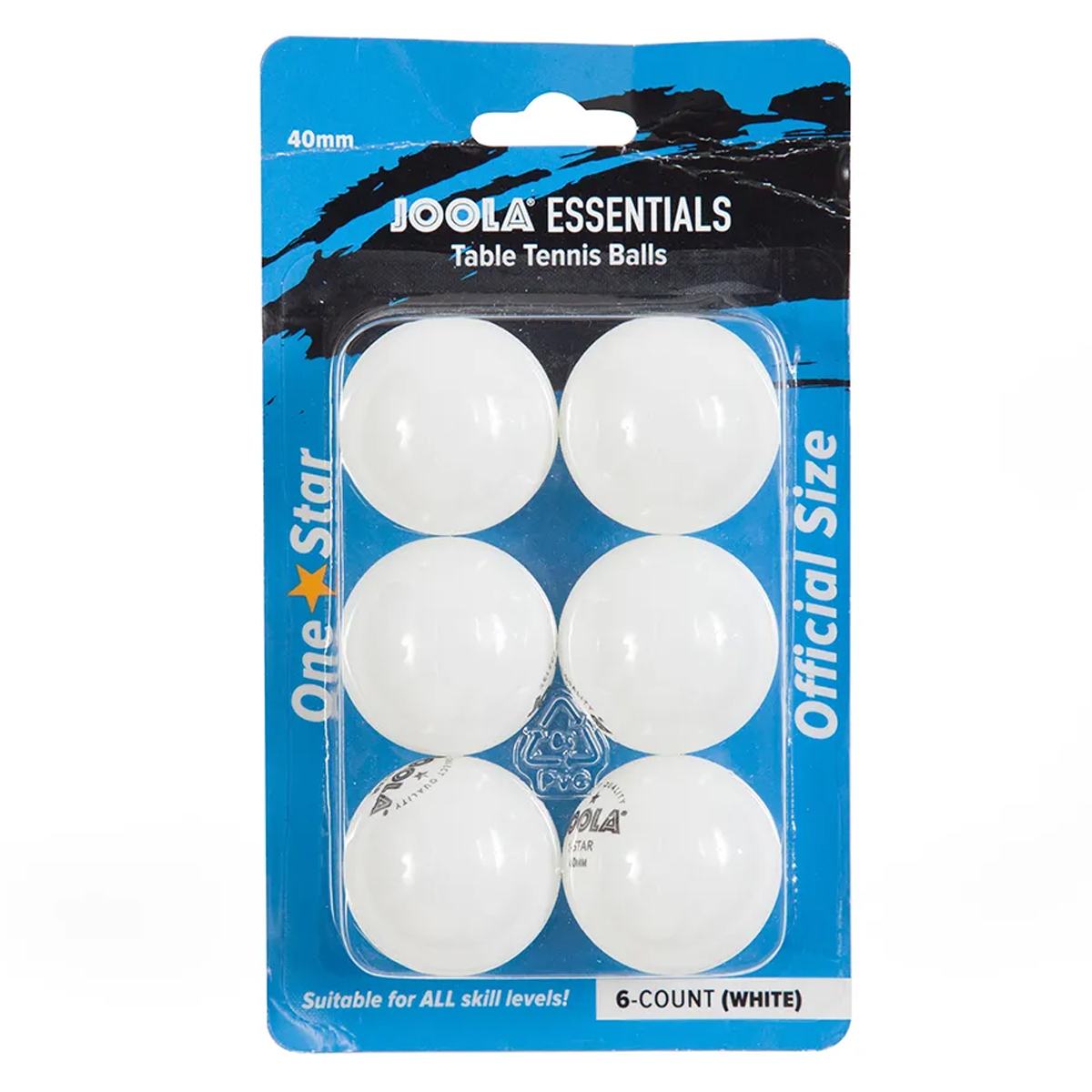 Joola Essentials 1 Star White Table Tennis Balls (6 Pack)