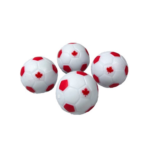 Red and White Engraved Canada Foosball Balls (4 Pack)