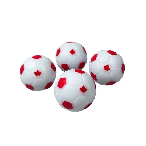 Red and White Engraved Canada Foosball Balls (4 Pack)